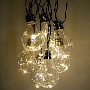 Christmas party decoration solar  lights led string lighting with warm white LEDs