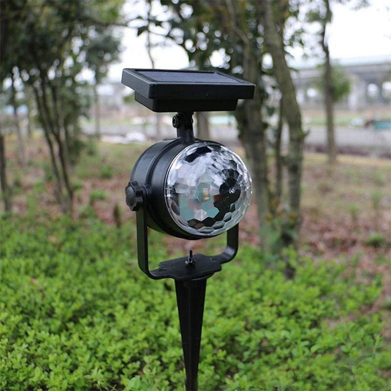Solar Powered Ground Light Rotary Color Projector Light Outdoor