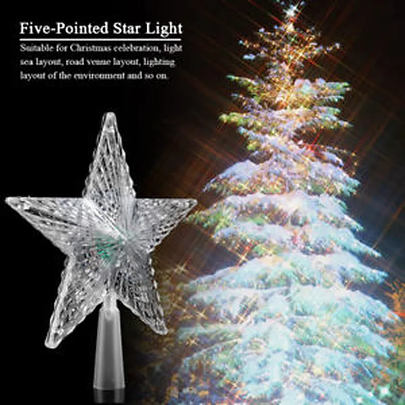 Christmas tree topper lights -5LED multicolor changing