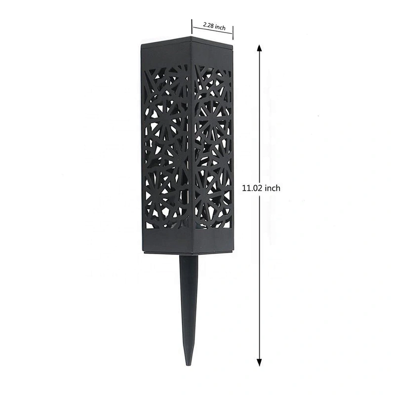 Solar garden to insert lights   hollow square solar lawn lights