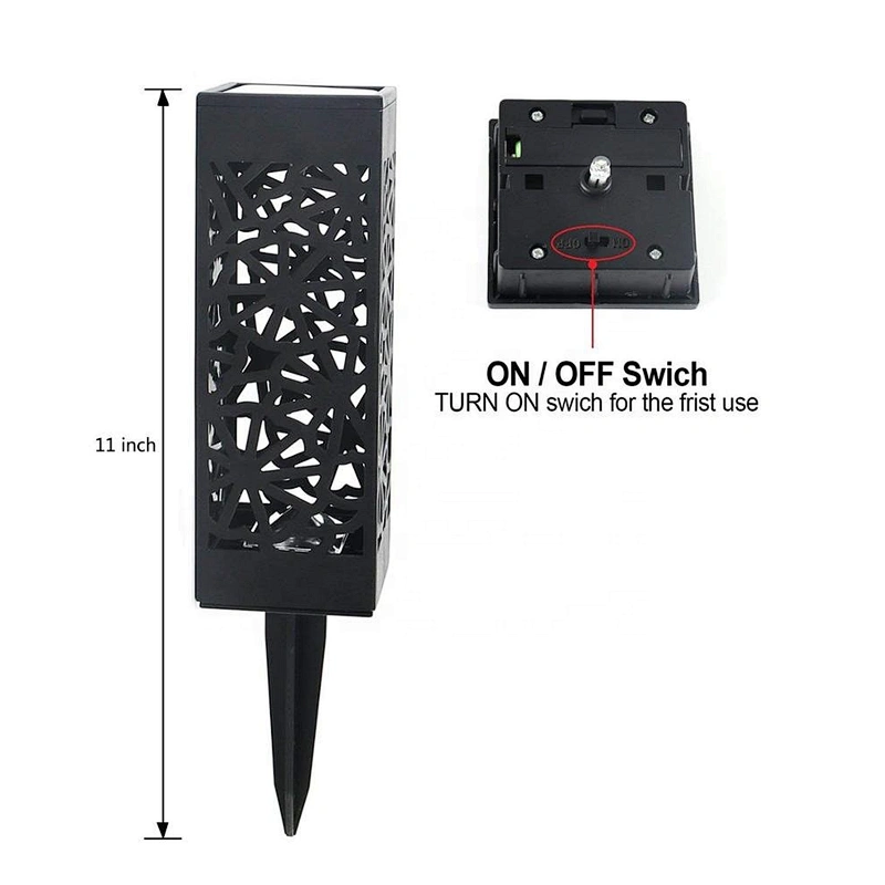 Solar garden to insert lights   hollow square solar lawn lights