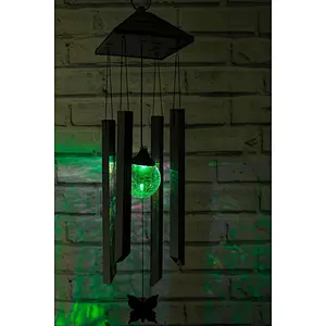 Hot sell solar garden lights with glass ball  wind chime