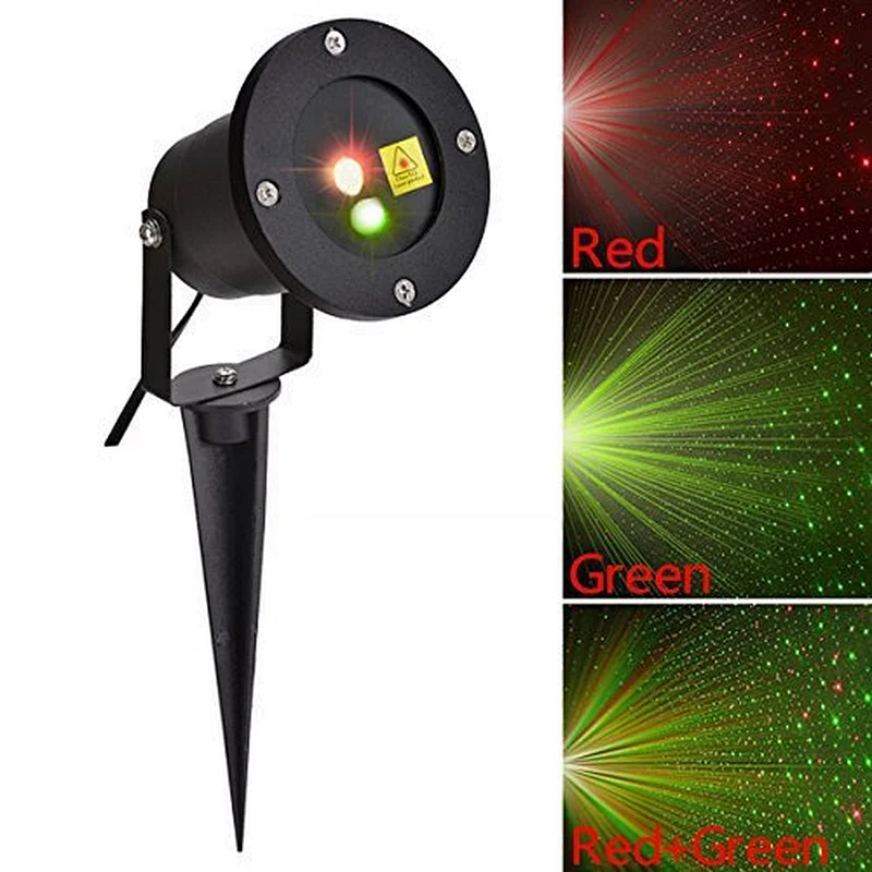 Full sky green stars shooting decoration christmas garden stakes laser light -Metal crust