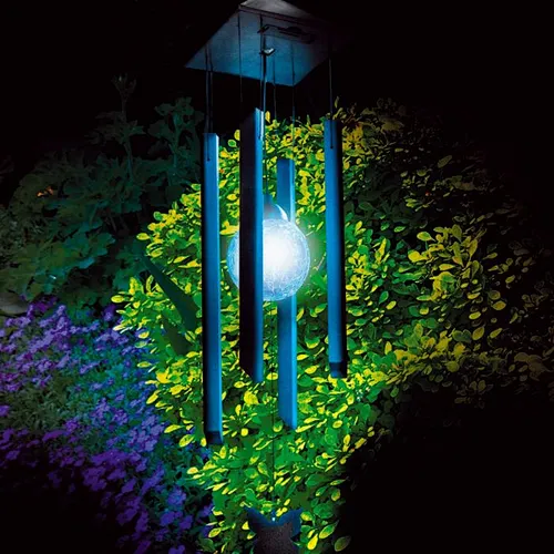 Hot sell solar garden lights with glass ball  wind chime