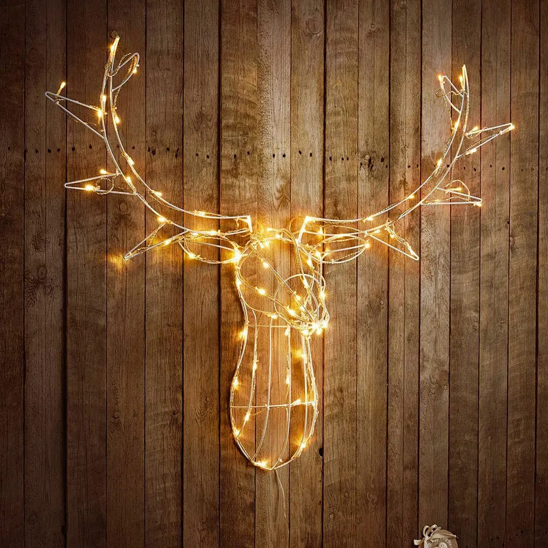 Stags head lights  indoor and outdoor use  deer wall lamp