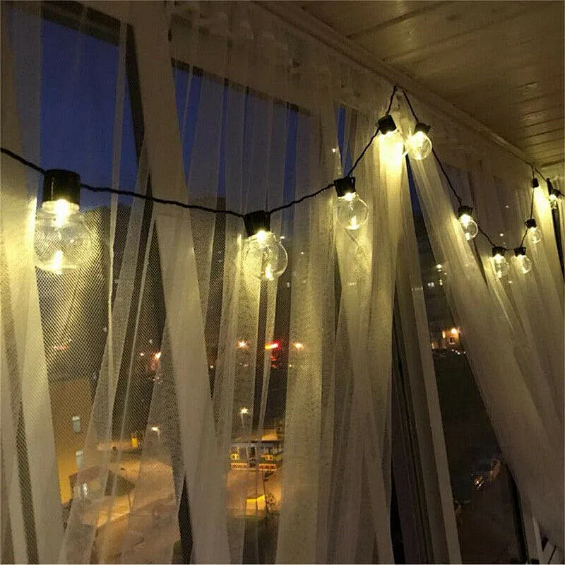 20LED Solar bulb string lights with  clear bulb