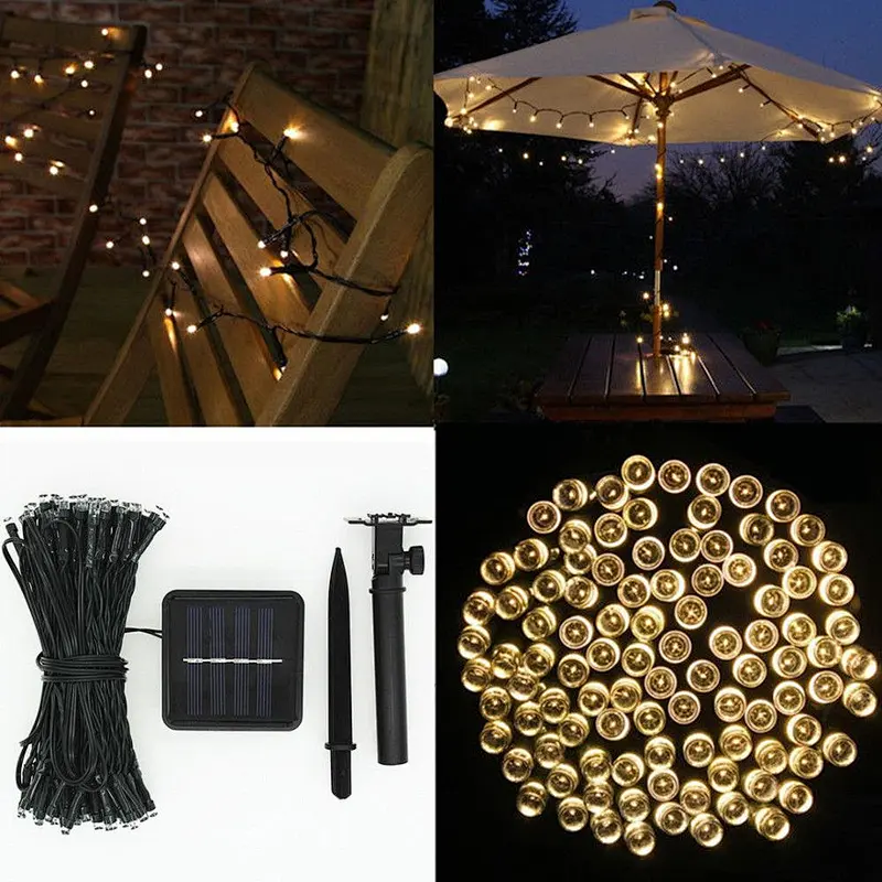 Solar 100LED String Lights Multi / warm white / white /blue color available