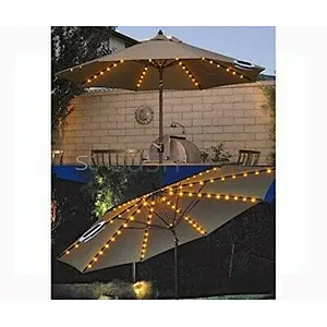 New 72 led solar garden parasol umbrella chain light 8 strut fairy string lights