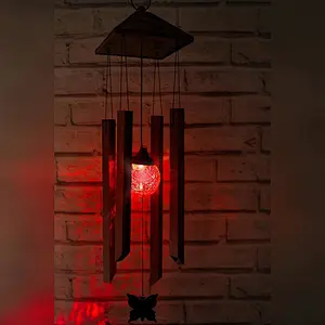 Hot sell solar garden lights with glass ball  wind chime