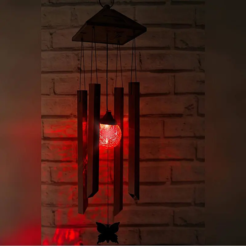 Hot sell solar garden lights with glass ball  wind chime