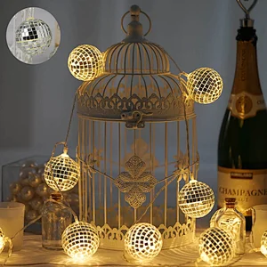 10LED Disco ball  B/O string lights  with LED multi color changing