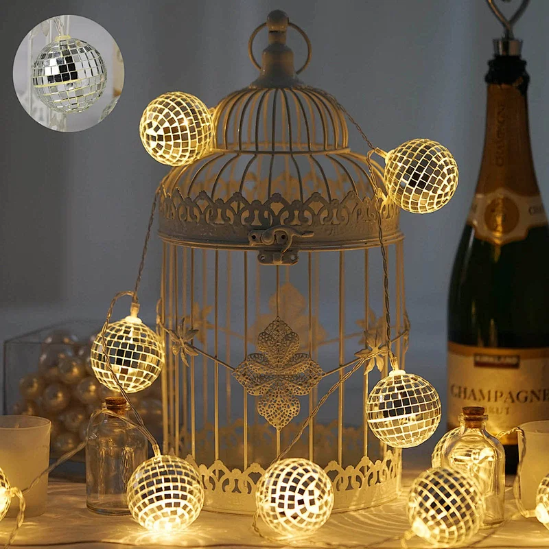 10LED Disco ball  B/O string lights  with LED multi color changing