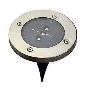 Solar Powered Ground Lights, 3 LED Solar Path Lights Outdoor Waterproof Garden Lighting