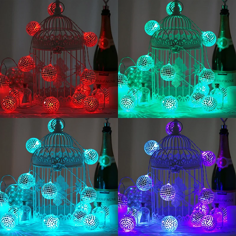 10LED Disco ball  B/O string lights  with LED multi color changing