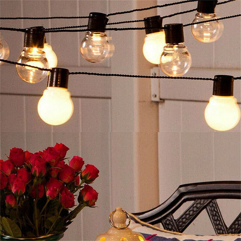 20LED Solar bulb string lights with  clear bulb
