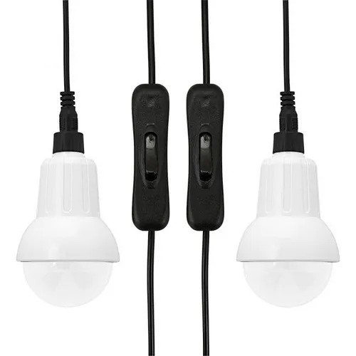 Solar powered bright white lights with USB Charging system