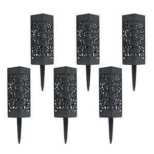 Solar garden to insert lights   hollow square solar lawn lights