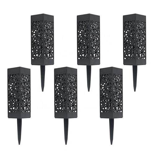 Solar garden to insert lights   hollow square solar lawn lights