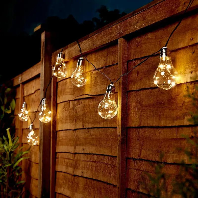 Christmas party decoration solar  lights led string lighting with warm white LEDs