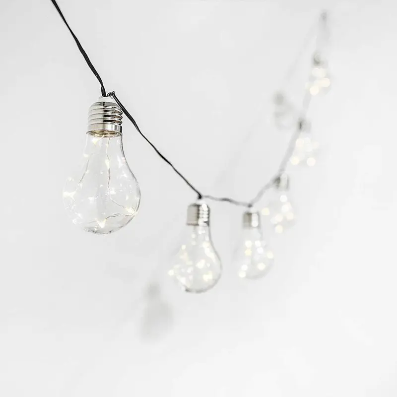 Christmas party decoration solar  lights led string lighting with warm white LEDs