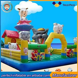sheep and wolf inflatable entertainment toys children's inflatable park for commercial