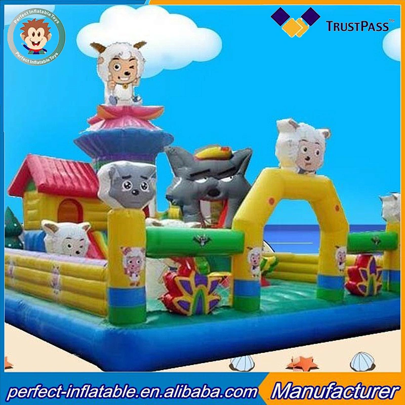 sheep and wolf inflatable entertainment toys children's inflatable park for commercial