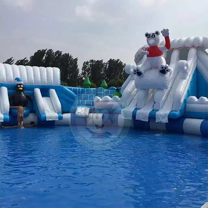 New Fashion Design Popular Giant Inflatable Water Slide With Pool For Sale