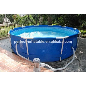 Circular inflatable pools for adults with holders in the garden steel frame pool for adult outdoor inflatable swimming pool