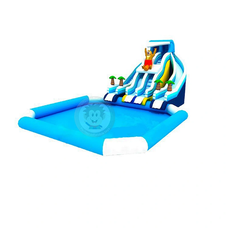 Hot Sale Durable Large Inflatable Swimming Pool Slides With Climbing Wall