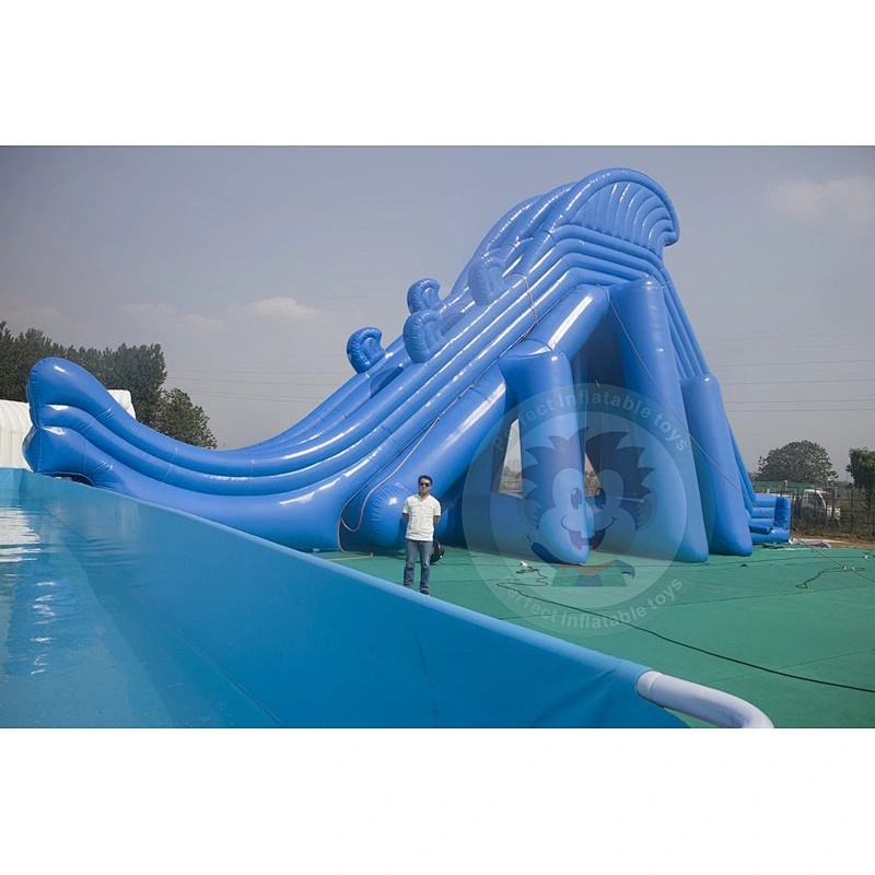 Top Selling Blue Medium Inflatable Playground Slides With Pools for Sale