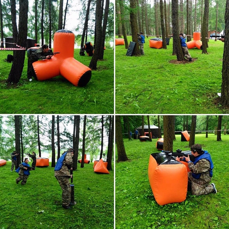 Inflatable paintball bunkers for shooting inflatable paintball obstacle