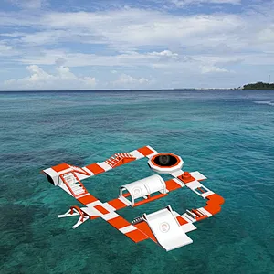 Small aqua park floating equipment trampoline games inflatable water park