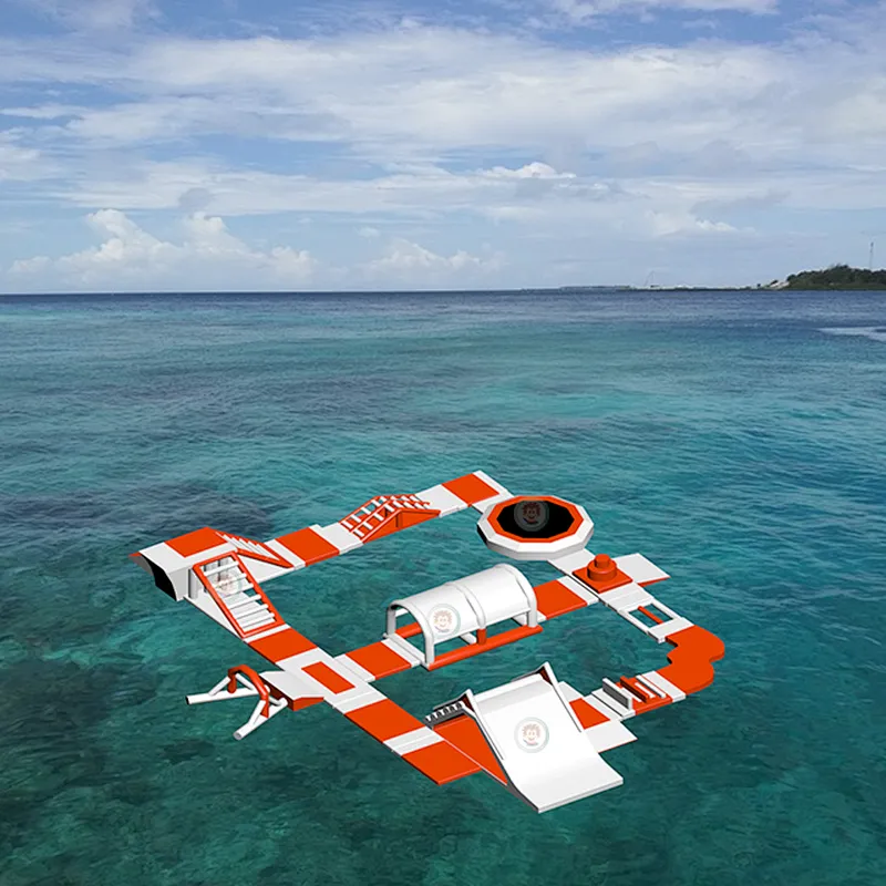 Small aqua park floating equipment trampoline games inflatable water park