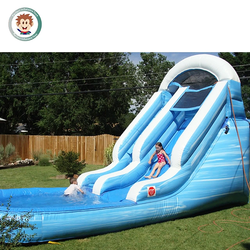 Guangzhou jumping toys inflatable water slide pool combo for kids