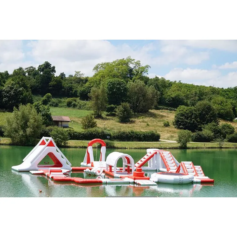 Small aqua park floating equipment trampoline games inflatable water park