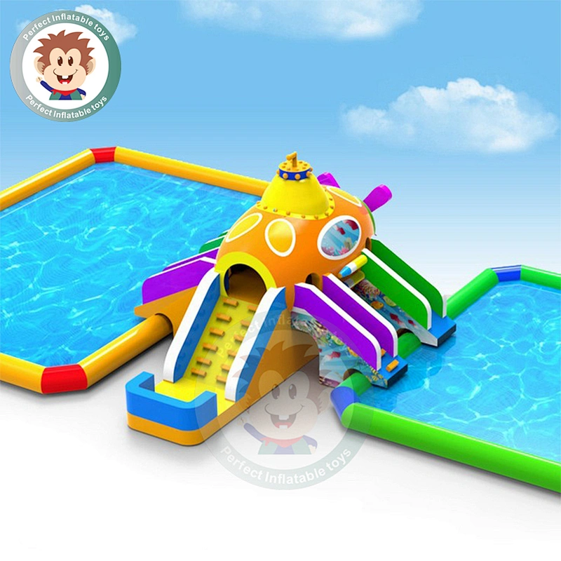 2019 Summer Perfect Design Blue Small Inflatable Water Slide For Pool