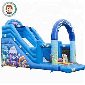 Factory Price 0.55mm PVC Inflatable Bounce Slide Inflatable Water Slide With Pool