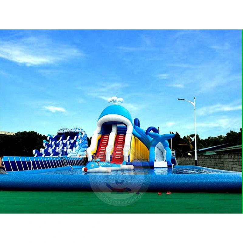 Summer Newly Design Pool Slide  Inflated For Use In Amusement Parks