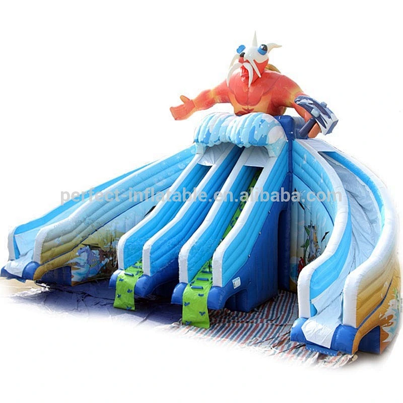0.9mm PVC tarpaulin commercial airtex inflatable water slip n slide