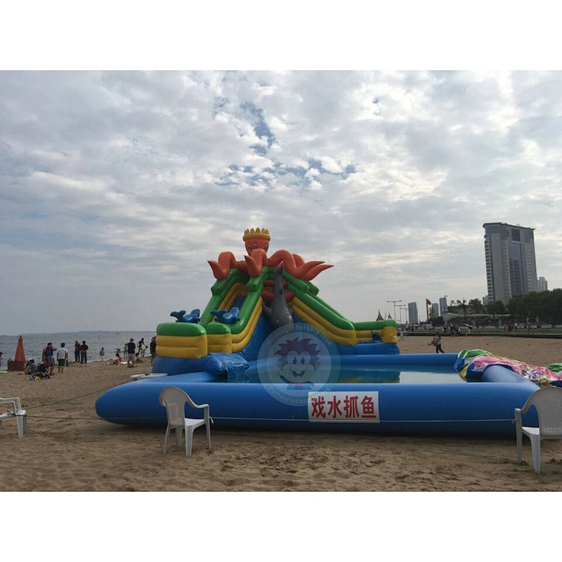 Manufacturer High Quality Water Slide Inflatable Pool For Amusement Parks