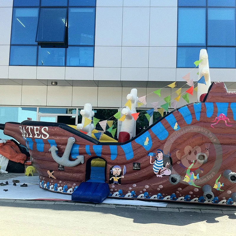 Guangzhou factory commercial pirate captain inflatable slide for kids