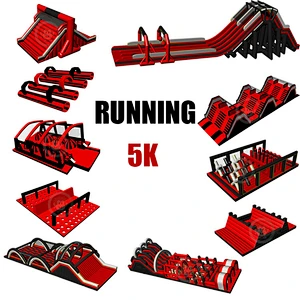 Outdoor The Beast Custom Adult Commercial Insane Inflatable 5K Obstacle Course Challenge For Sale
