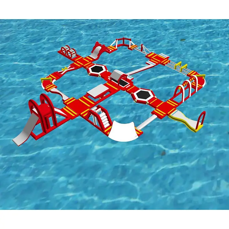 Small aqua park floating equipment trampoline games inflatable water park for kids