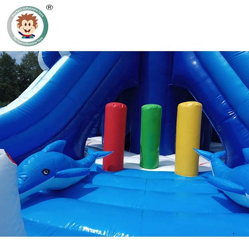 Perfect Inflatable Toys Popular Cartoon Amazing Amusement Park With Pool Kids Inflatable Water Slide