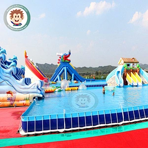 customized inflatable steel frame swimming pool kid amusement plastic portable swimming pool