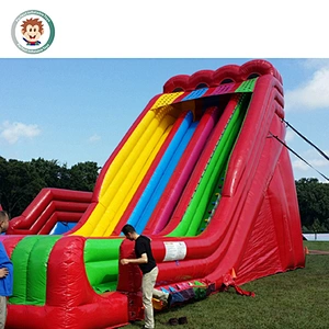 Colorful inflatable dry or wet slide playground amusement for sale
