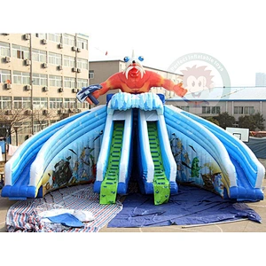 Cheap And Practical Commercial Inflatable Water Slides With Swimming Pool For Sale