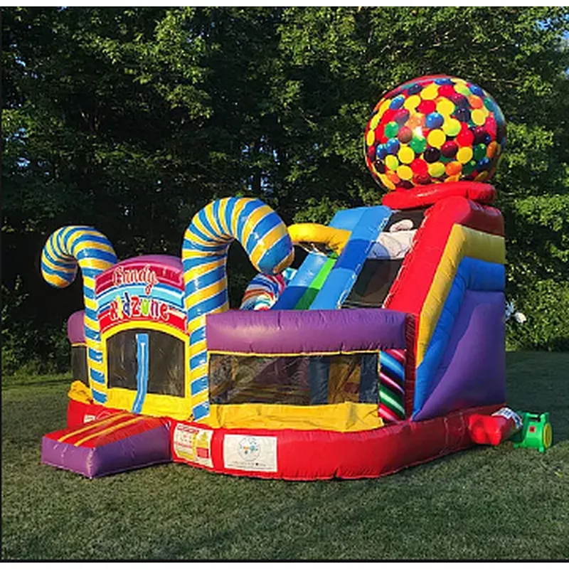 sweet candy inflatable jumping bed for kids commercial bounce house casle for rental