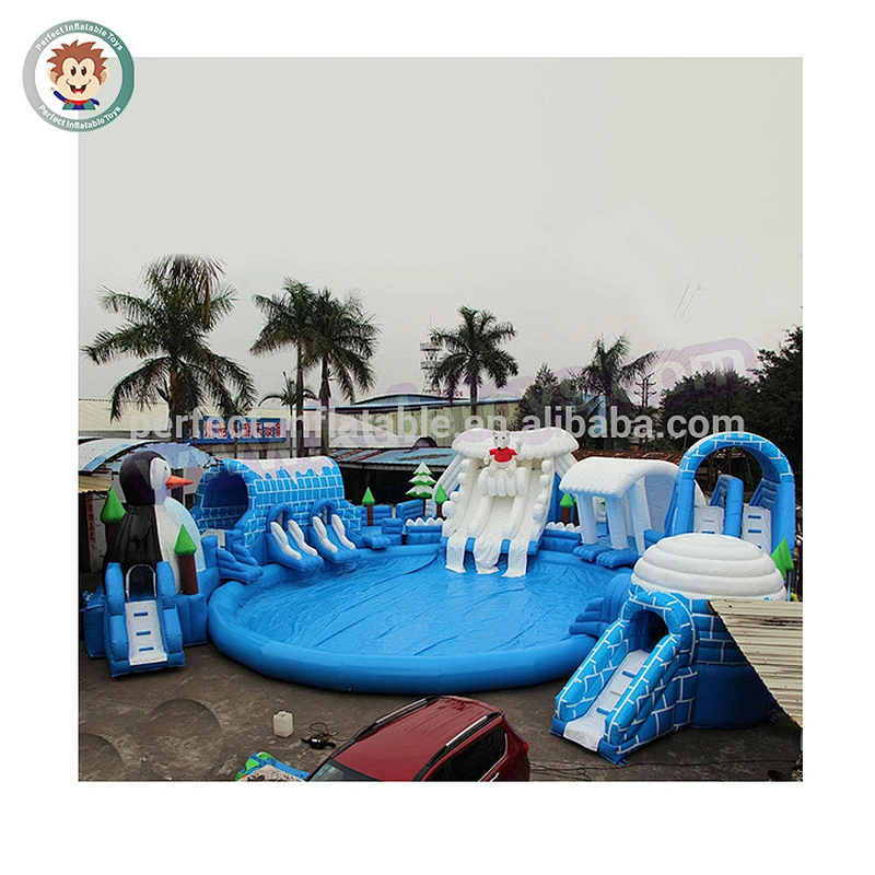 Ice and snow world inflatable water slide
