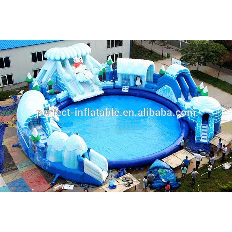 Professional supplies lake inflatable water slide for adult inflatable water slide with pool